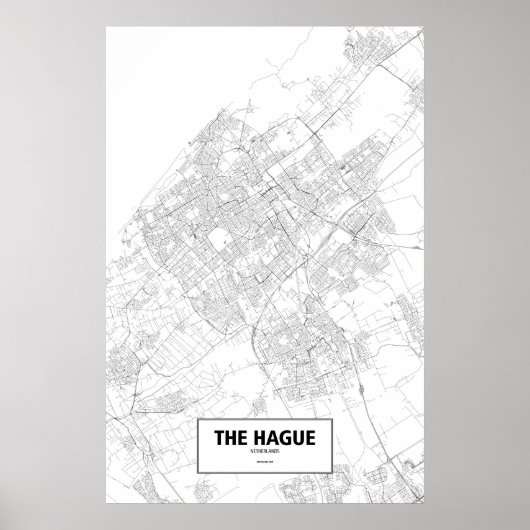 Poster La Haye, Pays-Bas (noir sur blanc) (Devant)