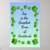 Poster La joie est la forme la plus simple de gratitude - (Devant)