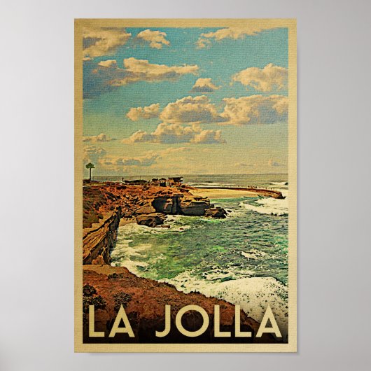 Poster La Jolla - California Vintage voyage Imprim (Devant)