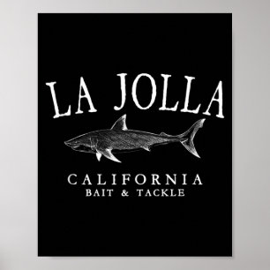 Poster La Jolla Californie Requin Blanc Art Vintage
