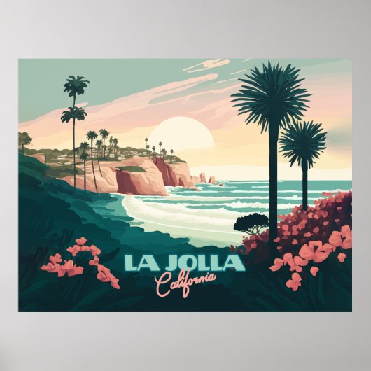 Poster La Jolla Cove San Diego California Retro (Devant)
