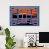 Poster La Jolla Sunset Blue 6 Volet Ouvrir la fenêtre Pos (Bureau à domicile)