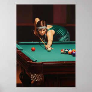 Poster LA JOUEUSE DE BILLARD (Joueur de billard)