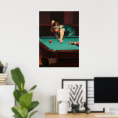 Poster LA JOUEUSE DE BILLARD (Joueur de billard) (Bureau à domicile)