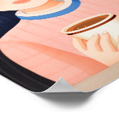 Poster La joyeuse femme au Café (Coin)