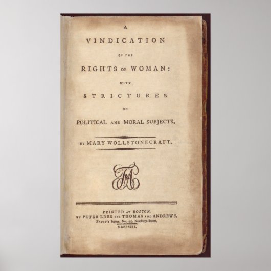 Poster La justification des droits de la femme (Devant)