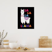 Poster La La La Llama - Drôle Chant Llama (Cuisine)