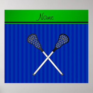 Poster La lacrosse nommée personnalisée colle les rayures