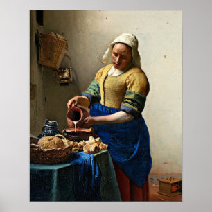 Poster La laitière, peinture populaire,