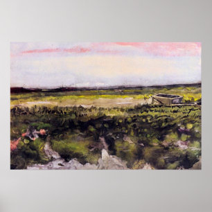Poster La lande avec une brouette par Vincent van Gogh
