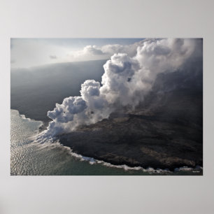 Poster La lave rencontre la mer - Hawaï