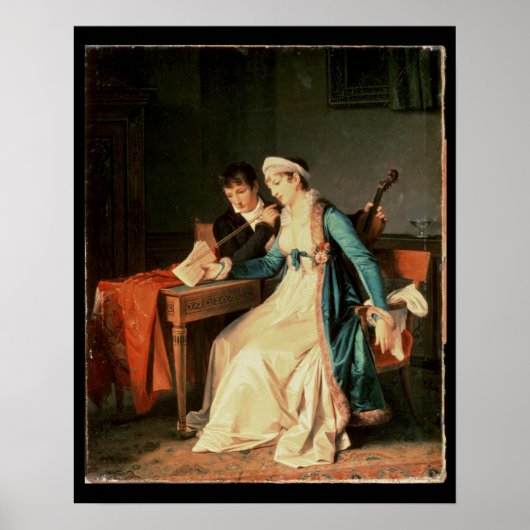Poster La leçon de musique, 1790 (Devant)
