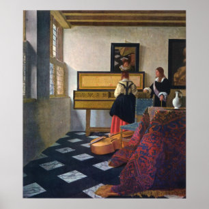 Poster La leçon de musique de Johannes Vermeer (vers 1663