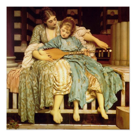 Poster La leçon de musique Frederic Leighton Glossy (Devant)