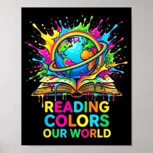 Poster La lecture colore notre monde astronaute spatial