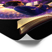 Poster La lecture est hors de ce monde lecture de la lune (Coin)