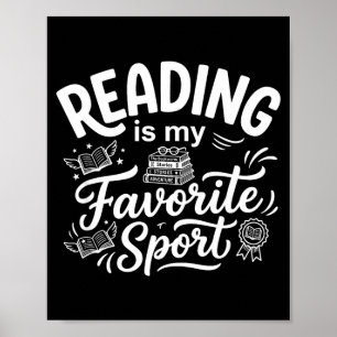 Poster La lecture est le sport favori de la bibliothécair