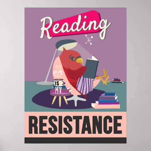 Poster La lecture est ma résistance - Retro Styled Print (Devant)