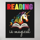 Poster La lecture est Magique Rainbow Unicorn (Devant)