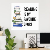 Poster La lecture est mon sport favori (Bureau à domicile)
