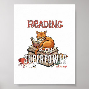 Poster La lecture est mon super pouvoir Cadeau pour amate
