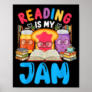 Poster La lecture est super drôle, j'aime lire des livres