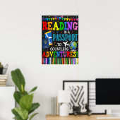 Poster La Lecture Est Un Passeport Pour Aventure Classe (Bureau à domicile)