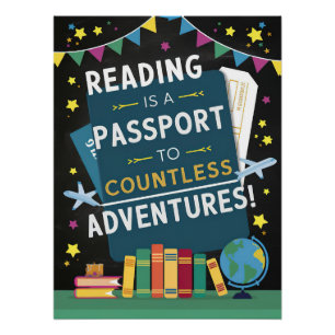 Poster La lecture est un passeport pour d'innombrables av