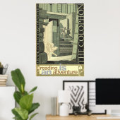 Poster La lecture est une aventure (Bureau à domicile)