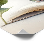 Poster La lecture transforme les vers de livre en papillo (Coin)