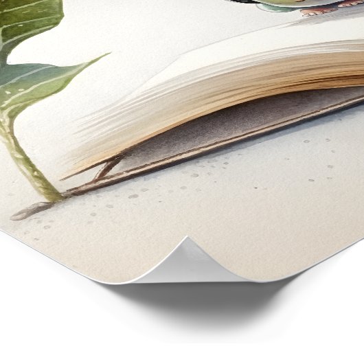 Poster La lecture transforme les vers de livre en papillo (Coin)