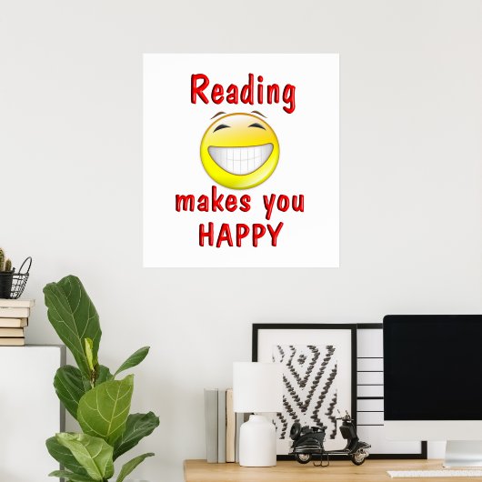 Poster La Lecture Vous Rend Heureux (Bureau à domicile)
