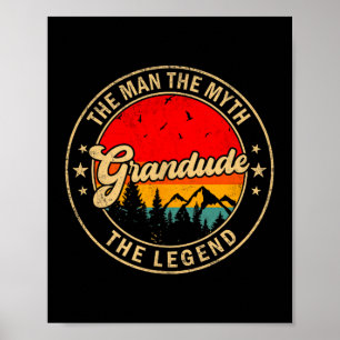 Poster La légende mythique de Grandude Vintage Rétro