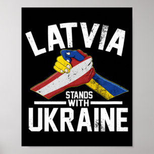 Poster La Lettonie Est Avec L'Ukraine Pavillon Latvien Uk
