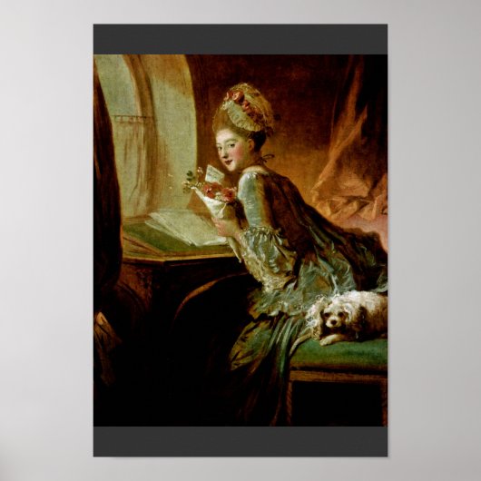 Poster La Lettre D'Amour, Par Fragonard, Jean-Honoré (Mei (Devant)