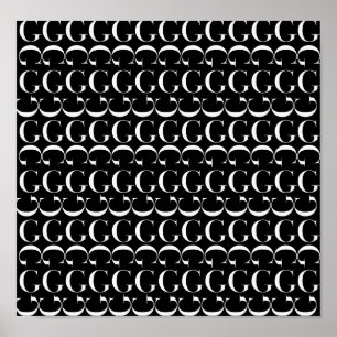 Poster La lettre initiale G de monogramme, choisissent la