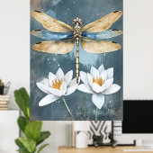 Poster La libellule est un insecte aquatique fascinant (Bureau à domicile)