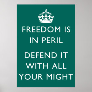 Poster la liberté est dans le péril le défendent avec