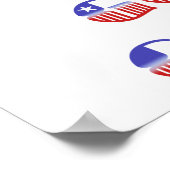 Poster La liberté est Dieu donné, blanc rouge et bleu (Coin)