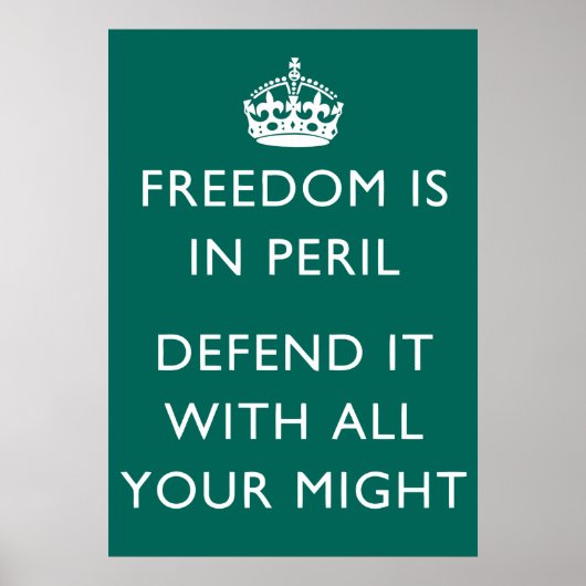 Poster la liberté est en danger, défendez-la avec toute v (Devant)