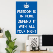 Poster La liberté est en péril (Bureau à domicile)
