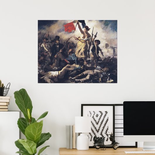 Poster La liberté guidant le peupl par Eugène Delacroix (Bureau à domicile)