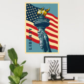 Poster La liberté illumine le monde (Bureau à domicile)