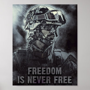 Poster La liberté n'est jamais gratuite Citation militair
