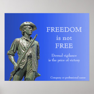 Poster La liberté n'est pas gratuite - Statue du Minutema