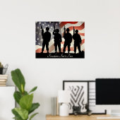Poster La Liberté N'Est Pas Libre Soldats Militaires Patr (Bureau à domicile)