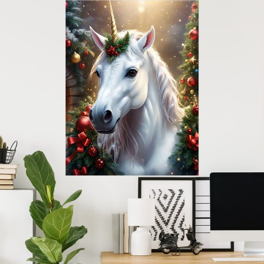 Poster « La Licorne de Noël » (Bureau à domicile)