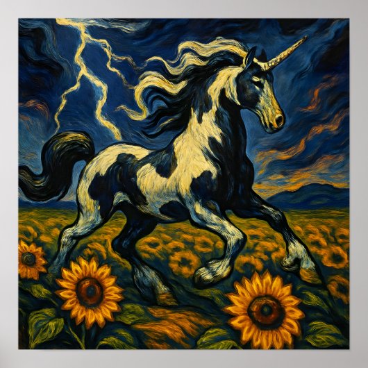 Poster La licorne de pinto dans une tempête (Devant)