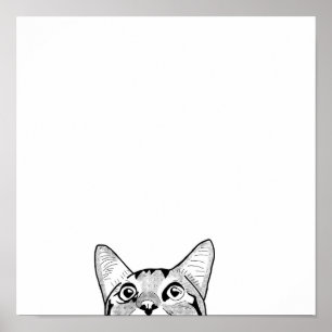 Poster La ligne faciale à demi-chat