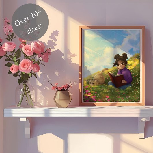 Poster La liseuse et l'affiche du chat ennuyé